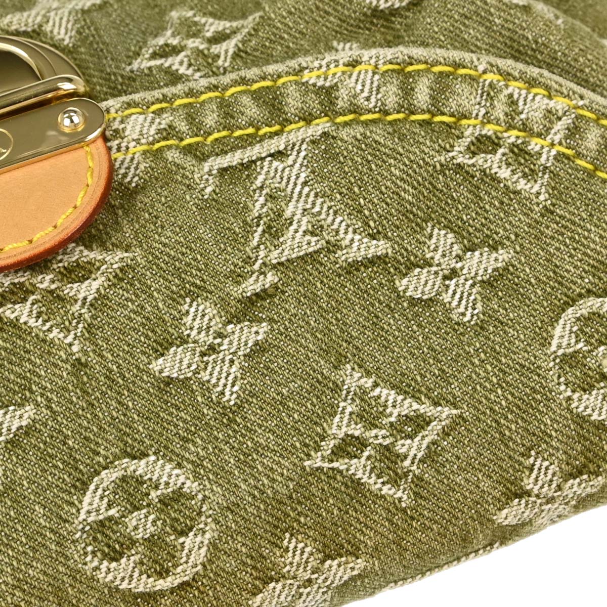 Louis Vuitton Khaki Monogram Denim Mini Pleaty Handbag M95217