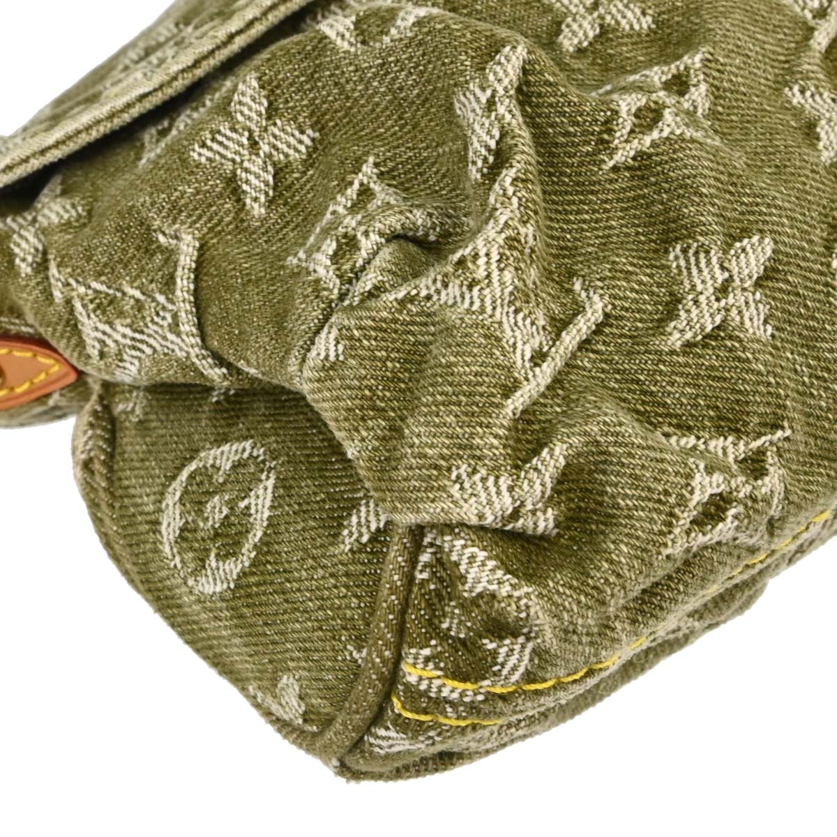 Louis Vuitton Khaki Monogram Denim Mini Pleaty Handbag M95217