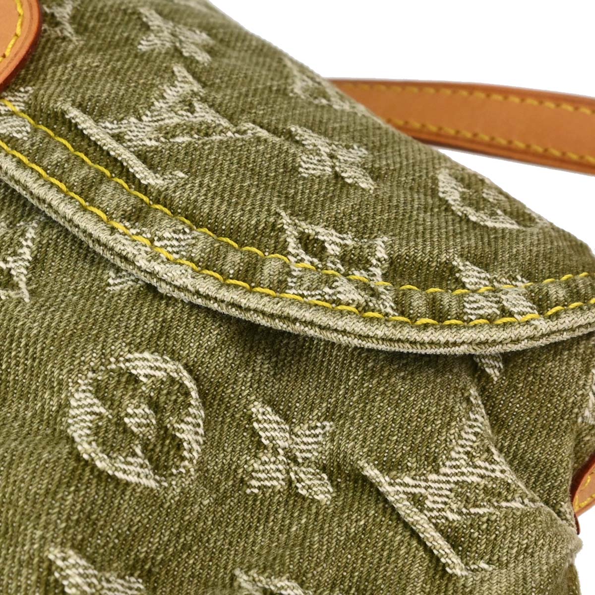 Louis Vuitton Khaki Monogram Denim Mini Pleaty Handbag M95217