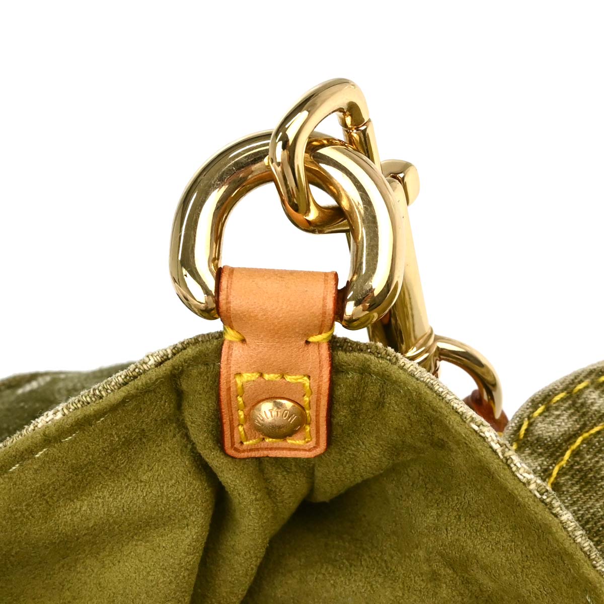 Louis Vuitton Khaki Monogram Denim Mini Pleaty Handbag M95217