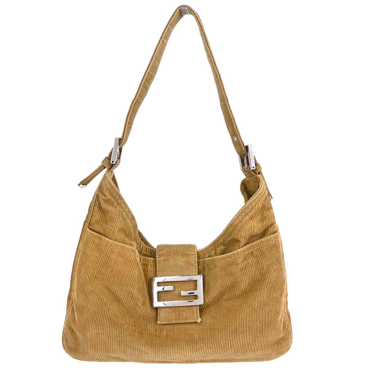 Fendi Brown Corduroy Handbag