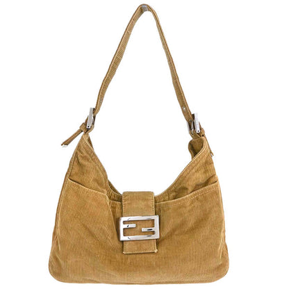 Fendi Brown Corduroy Handbag