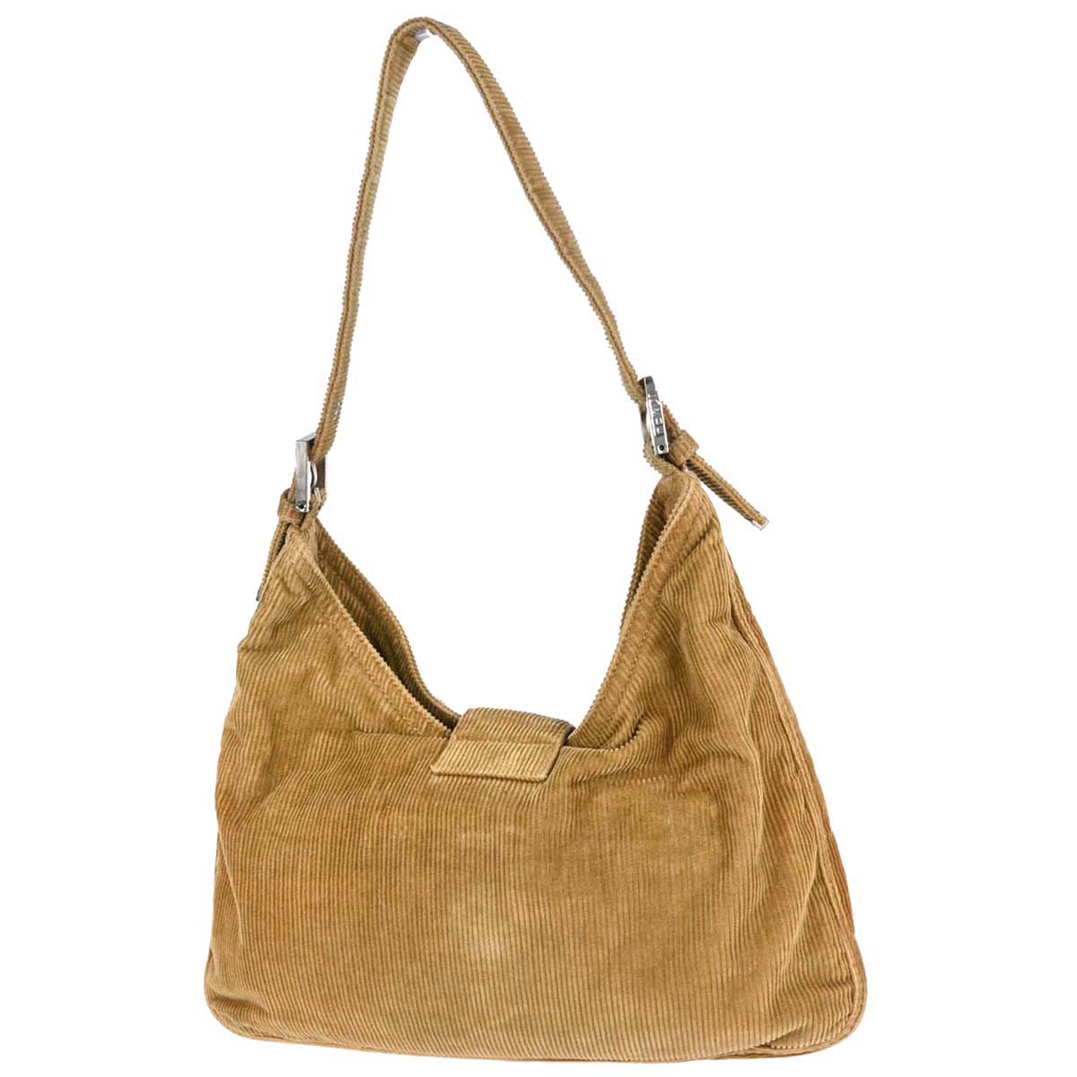 Fendi Brown Corduroy Handbag