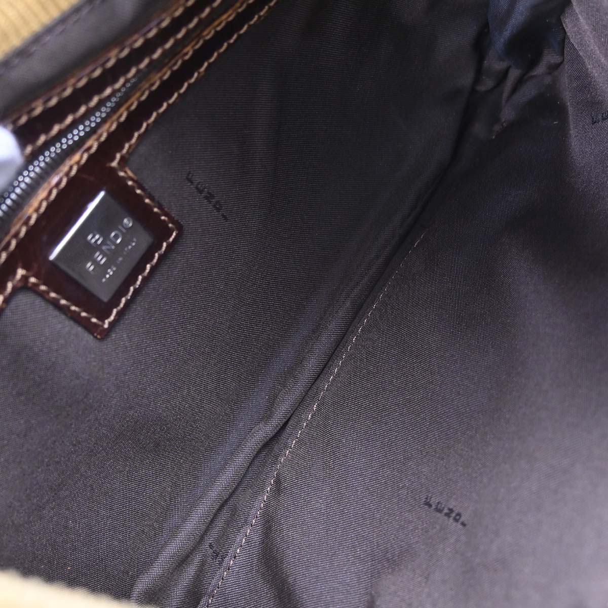 Fendi Brown Corduroy Handbag