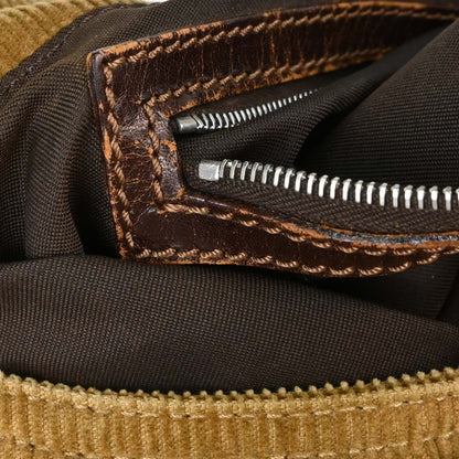 Fendi Brown Corduroy Handbag