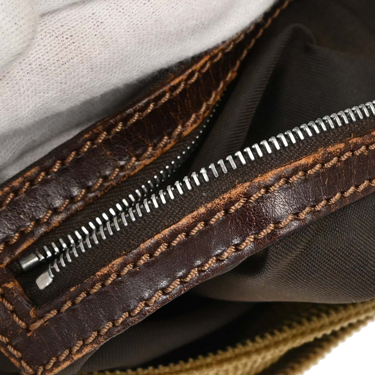 Fendi Brown Corduroy Handbag