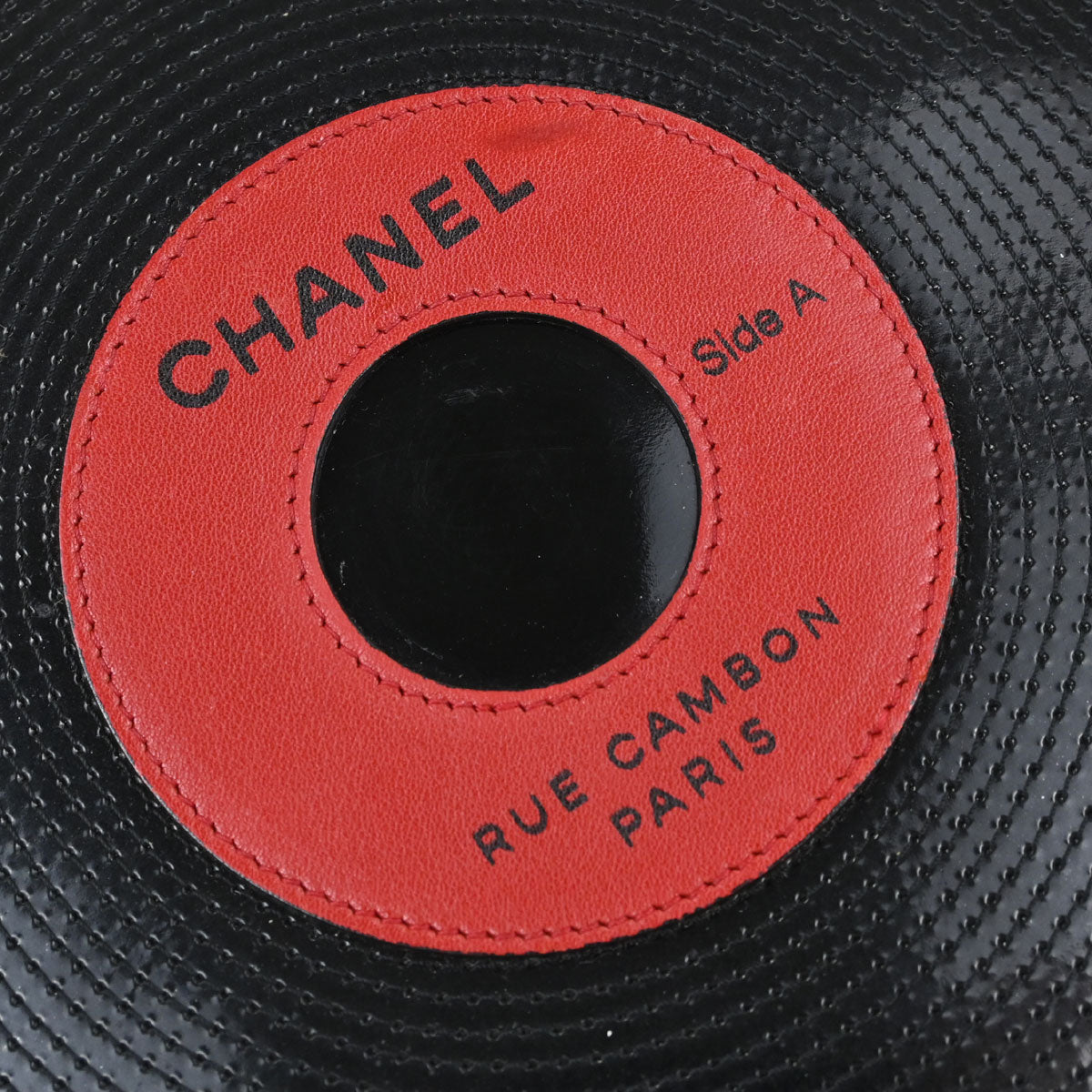 Chanel Black Patent Leather Lambskin Record Clutch Bag