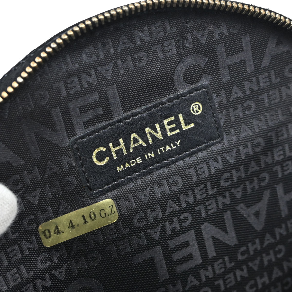 Chanel Black Patent Leather Lambskin Record Clutch Bag