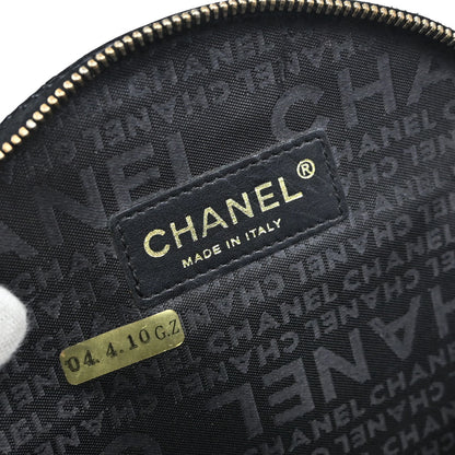 Chanel Black Patent Leather Lambskin Record Clutch Bag