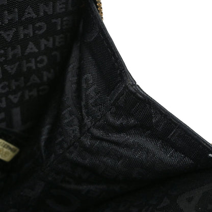 Chanel Black Patent Leather Lambskin Record Clutch Bag