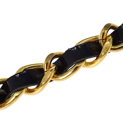 Chanel Gold Black CC Patent Leather Rhinestone Choker Necklace 95A