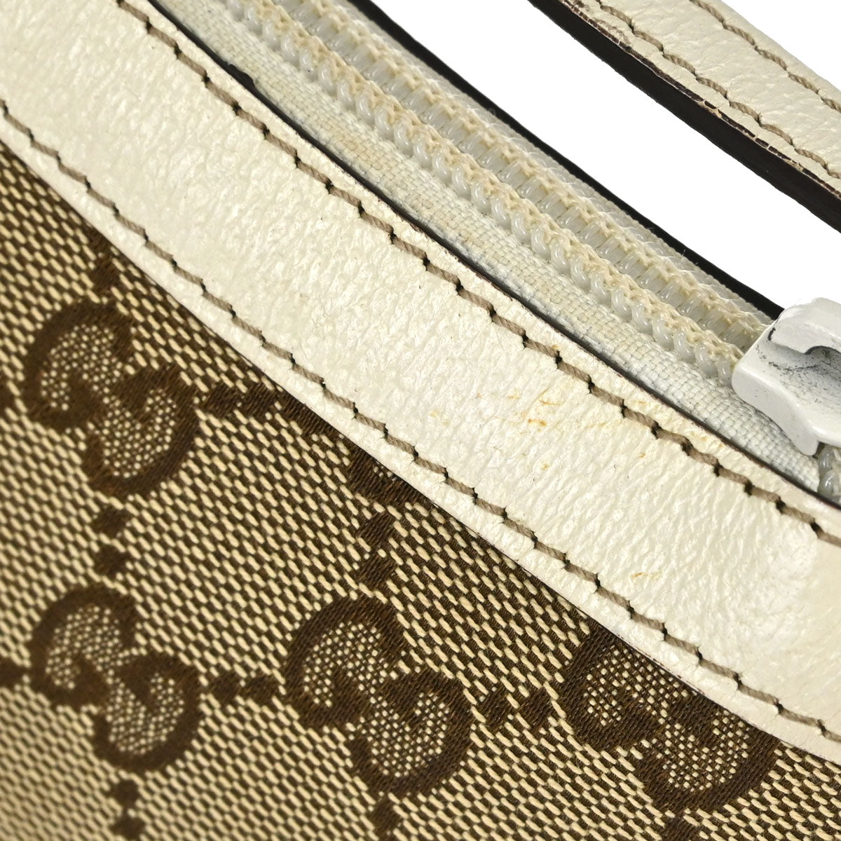Gucci Beige Canvas GG Handbag