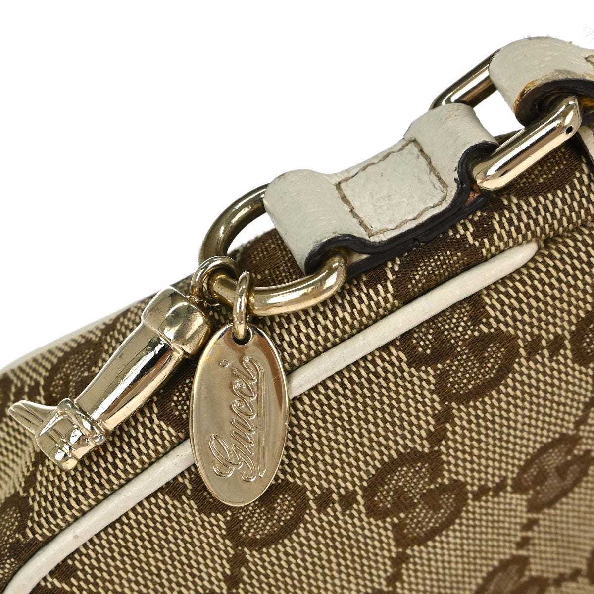 Gucci Beige Canvas GG Handbag