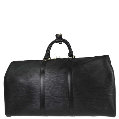Louis Vuitton Black Epi Keepall 50 Travel Handbag M42962