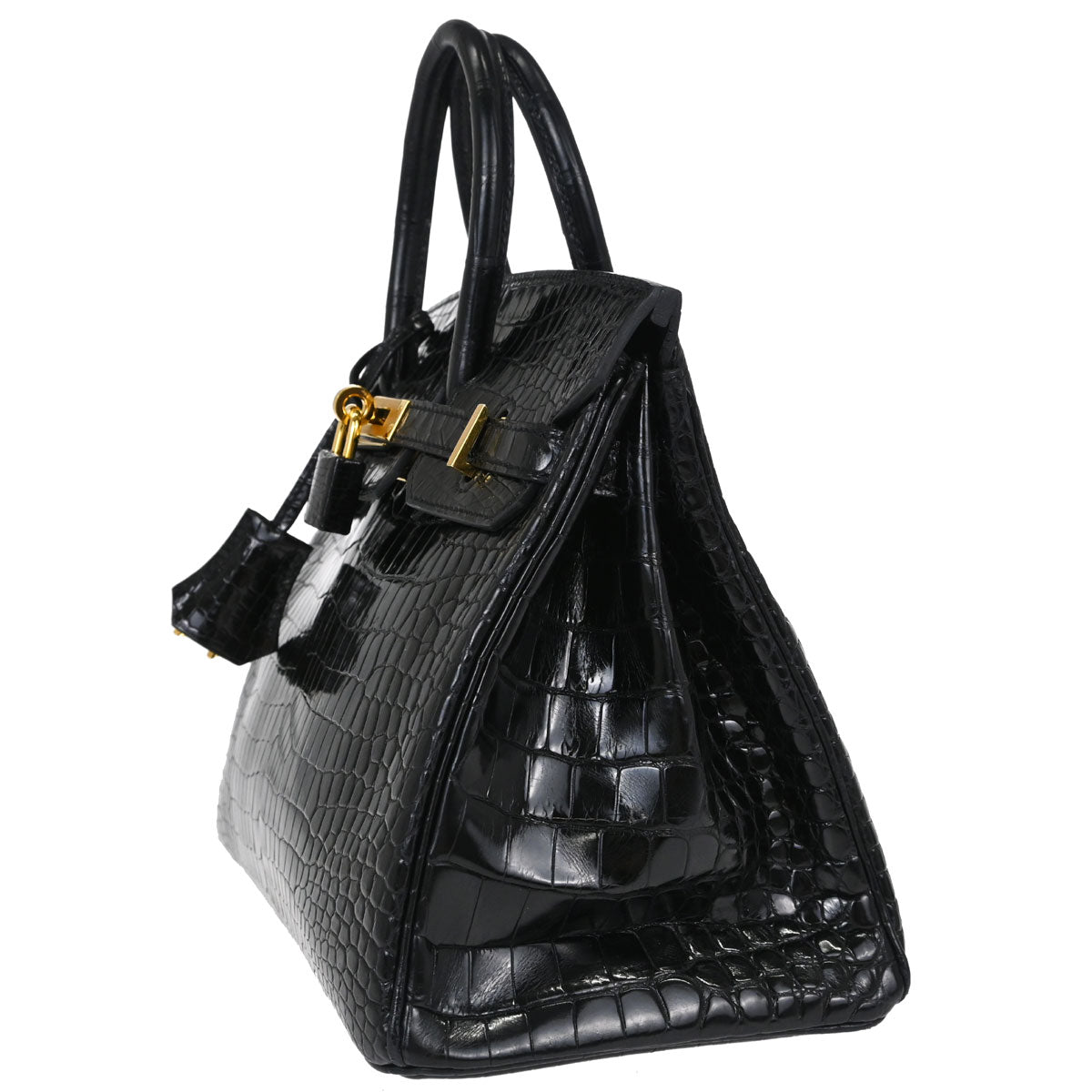 Hermes * Black Porosus Birkin 25 Handbag