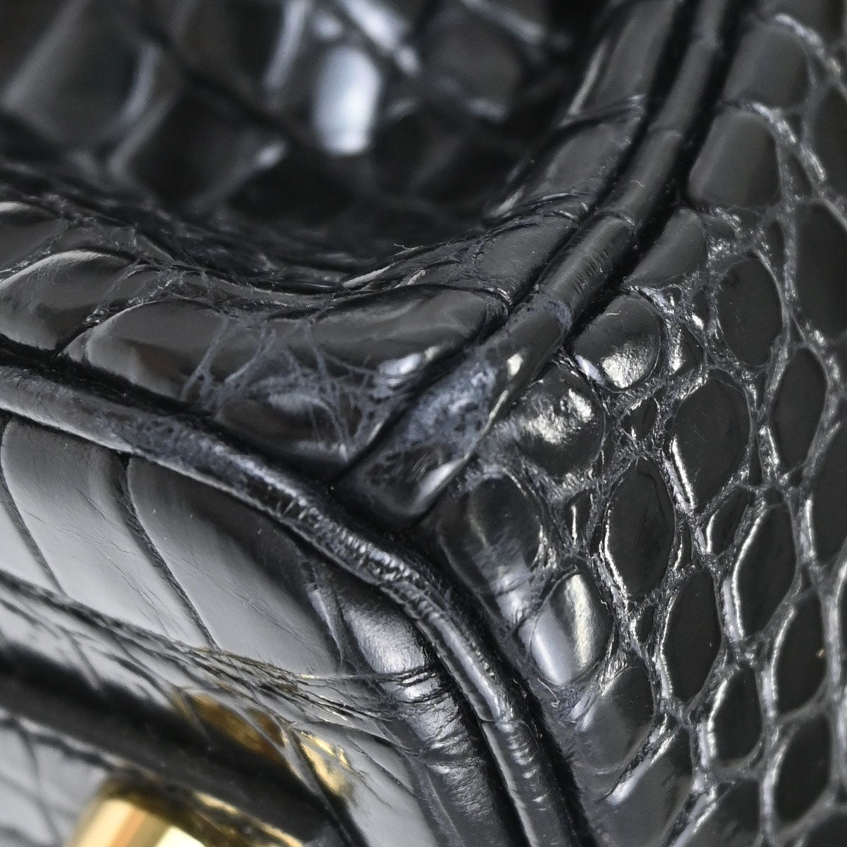 Hermes * Black Porosus Birkin 25 Handbag