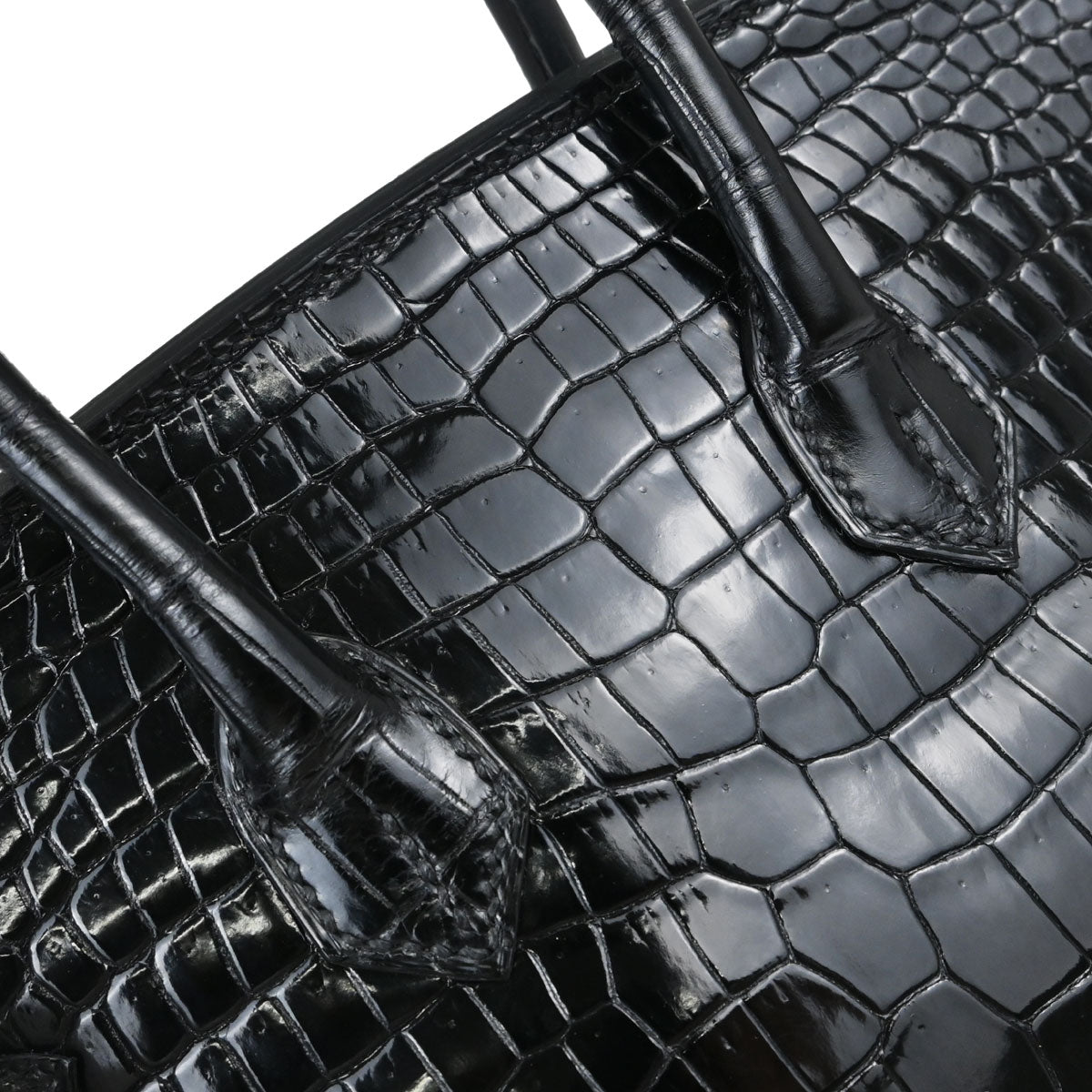 Hermes * Black Porosus Birkin 25 Handbag
