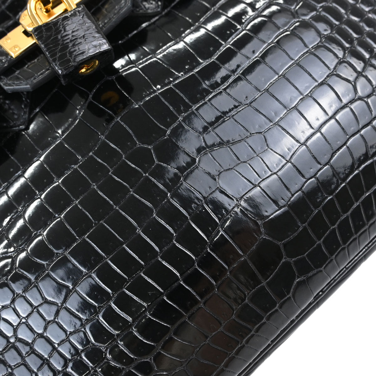 Hermes * Black Porosus Birkin 25 Handbag