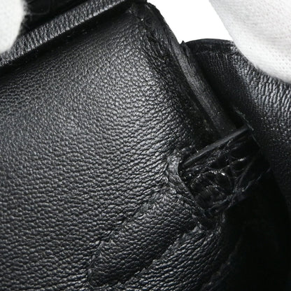 Hermes * Black Porosus Birkin 25 Handbag