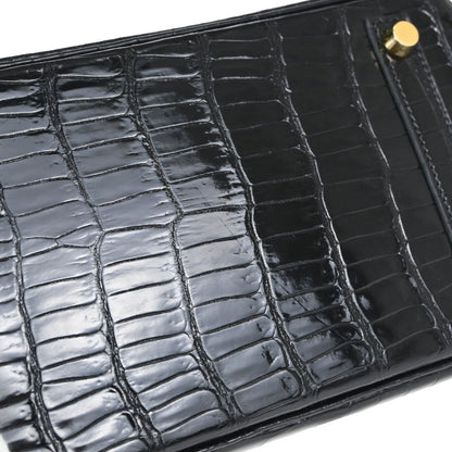 Hermes * Black Porosus Birkin 25 Handbag