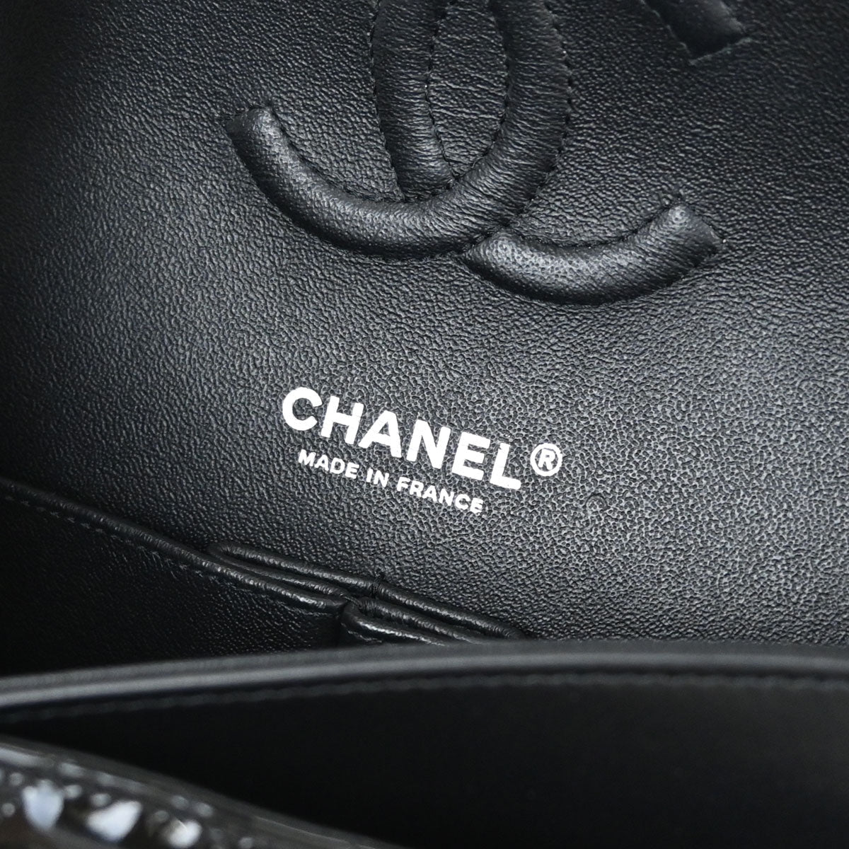 Chanel Black Pink Patent Leather Medium Classic Double Flap Shoulder Bag