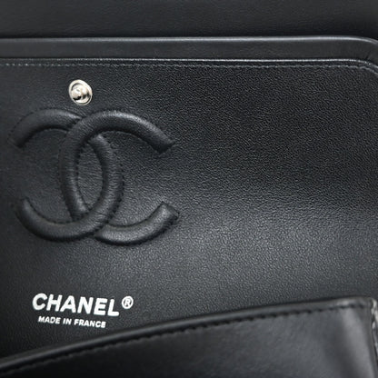 Chanel Black Pink Patent Leather Medium Classic Double Flap Shoulder Bag