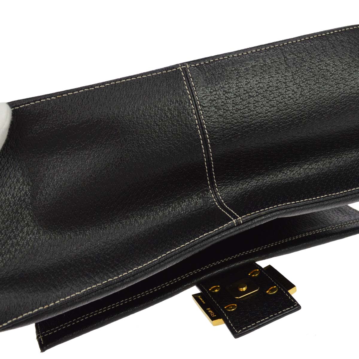 Fendi Black Leather Mamma Baguette Handbag