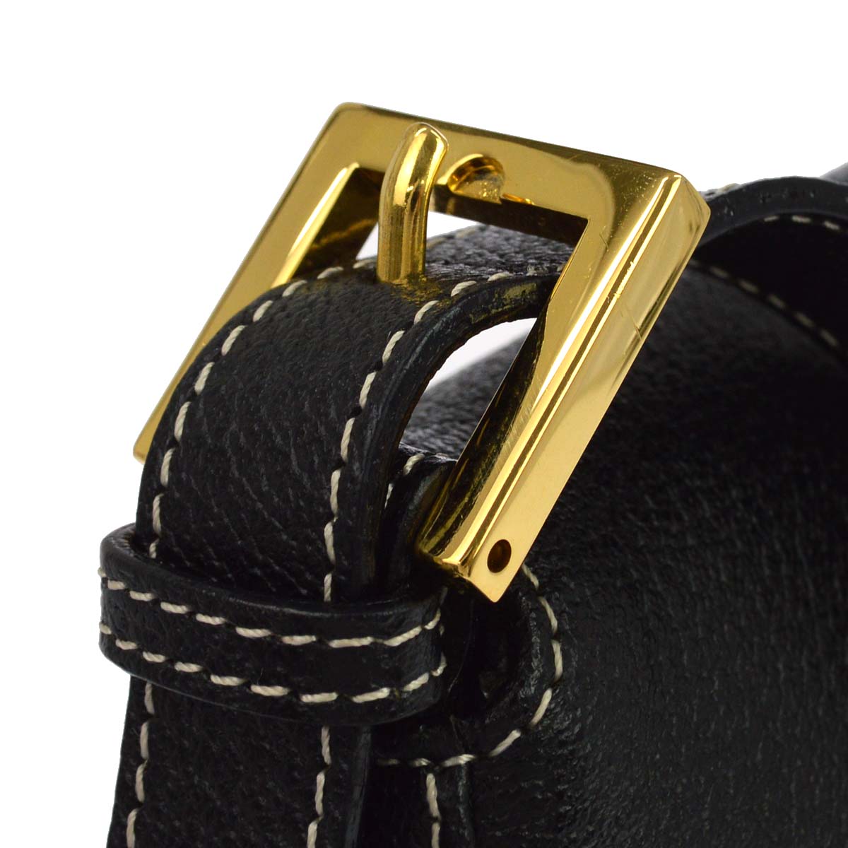 Fendi Black Leather Mamma Baguette Handbag