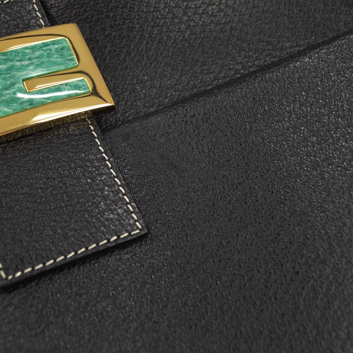 Fendi Black Leather Mamma Baguette Handbag