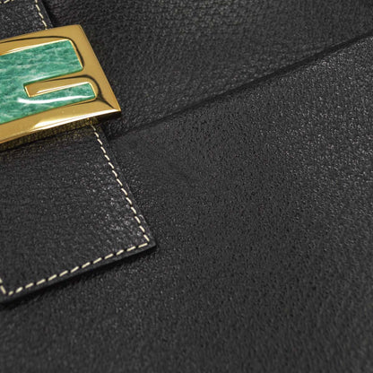 Fendi Black Leather Mamma Baguette Handbag