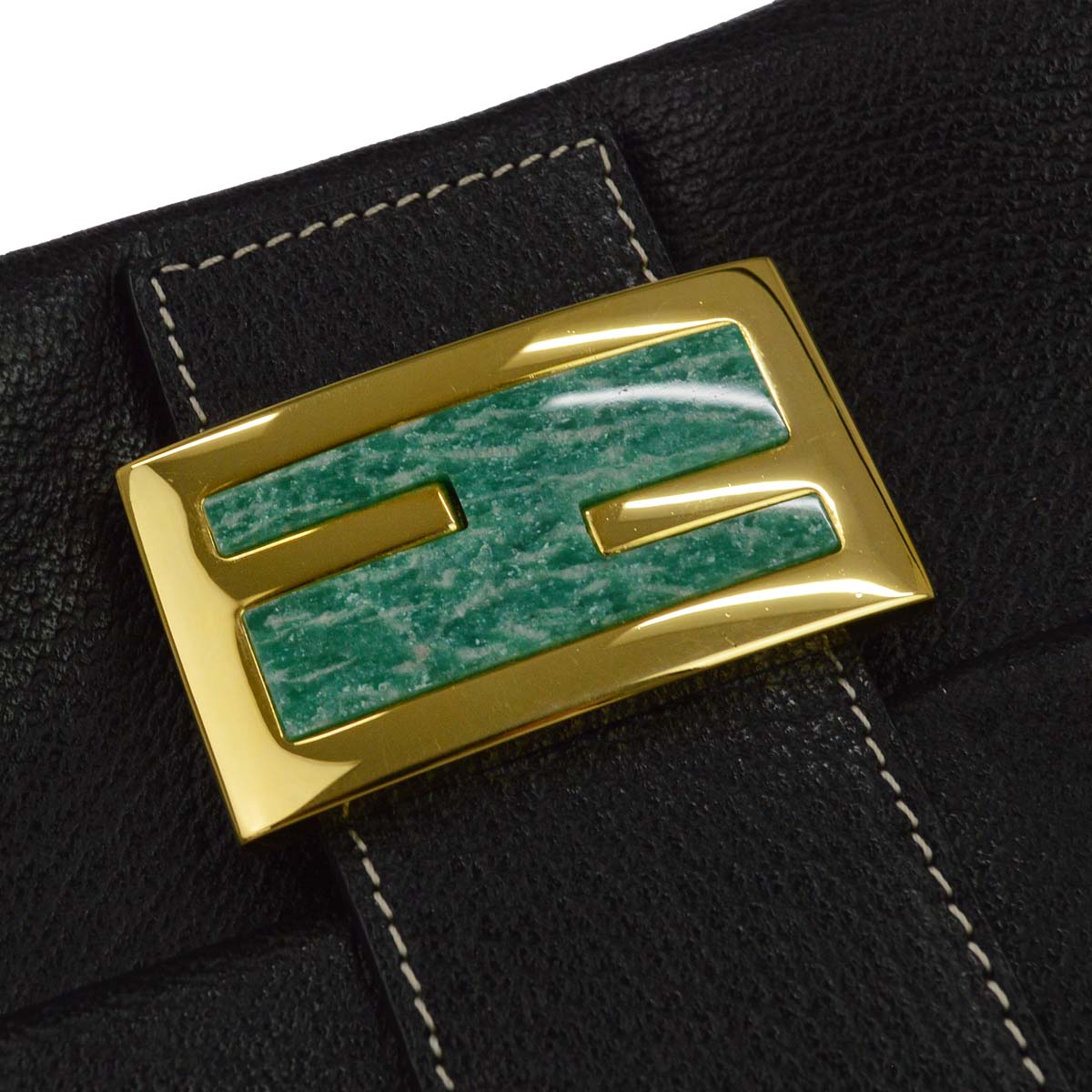 Fendi Black Leather Mamma Baguette Handbag