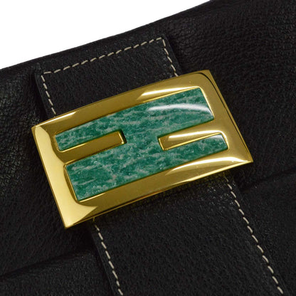 Fendi Black Leather Mamma Baguette Handbag