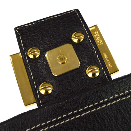 Fendi Black Leather Mamma Baguette Handbag