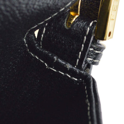 Fendi Black Leather Mamma Baguette Handbag