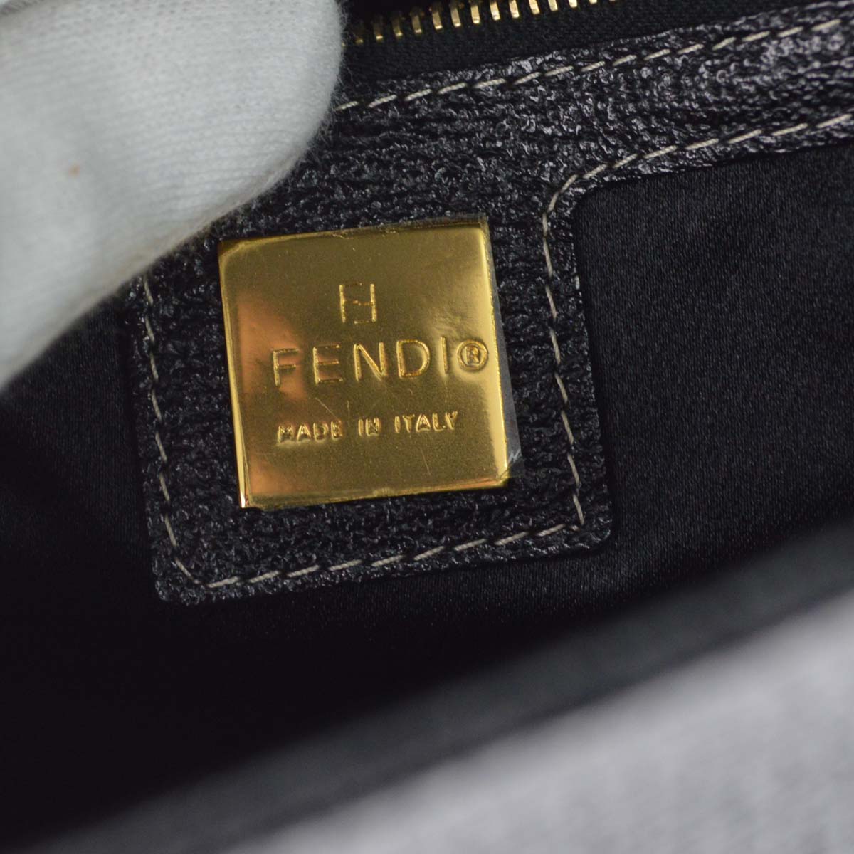 Fendi Black Leather Mamma Baguette Handbag