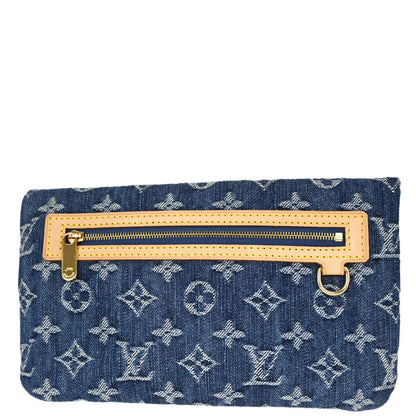 Louis Vuitton Blue Monogram Denim Pochette Plat Clutch Bag M95007