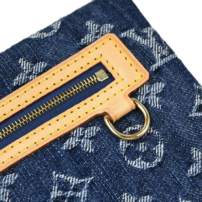 Louis Vuitton Blue Monogram Denim Pochette Plat Clutch Bag M95007