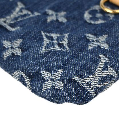 Louis Vuitton Blue Monogram Denim Pochette Plat Clutch Bag M95007