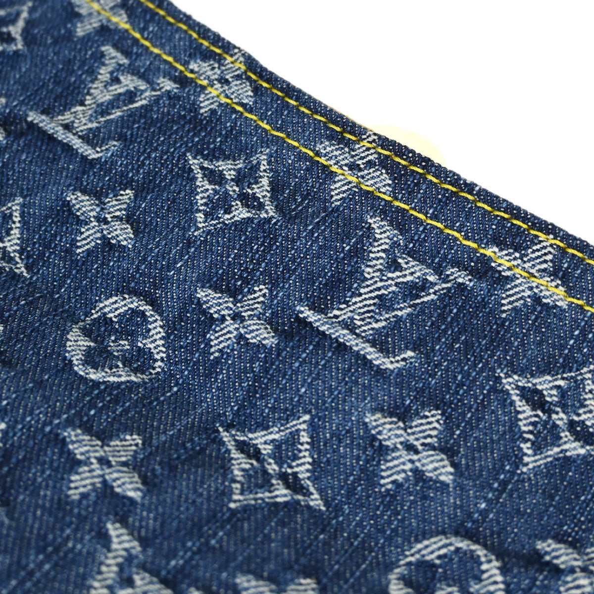 Louis Vuitton Blue Monogram Denim Pochette Plat Clutch Bag M95007