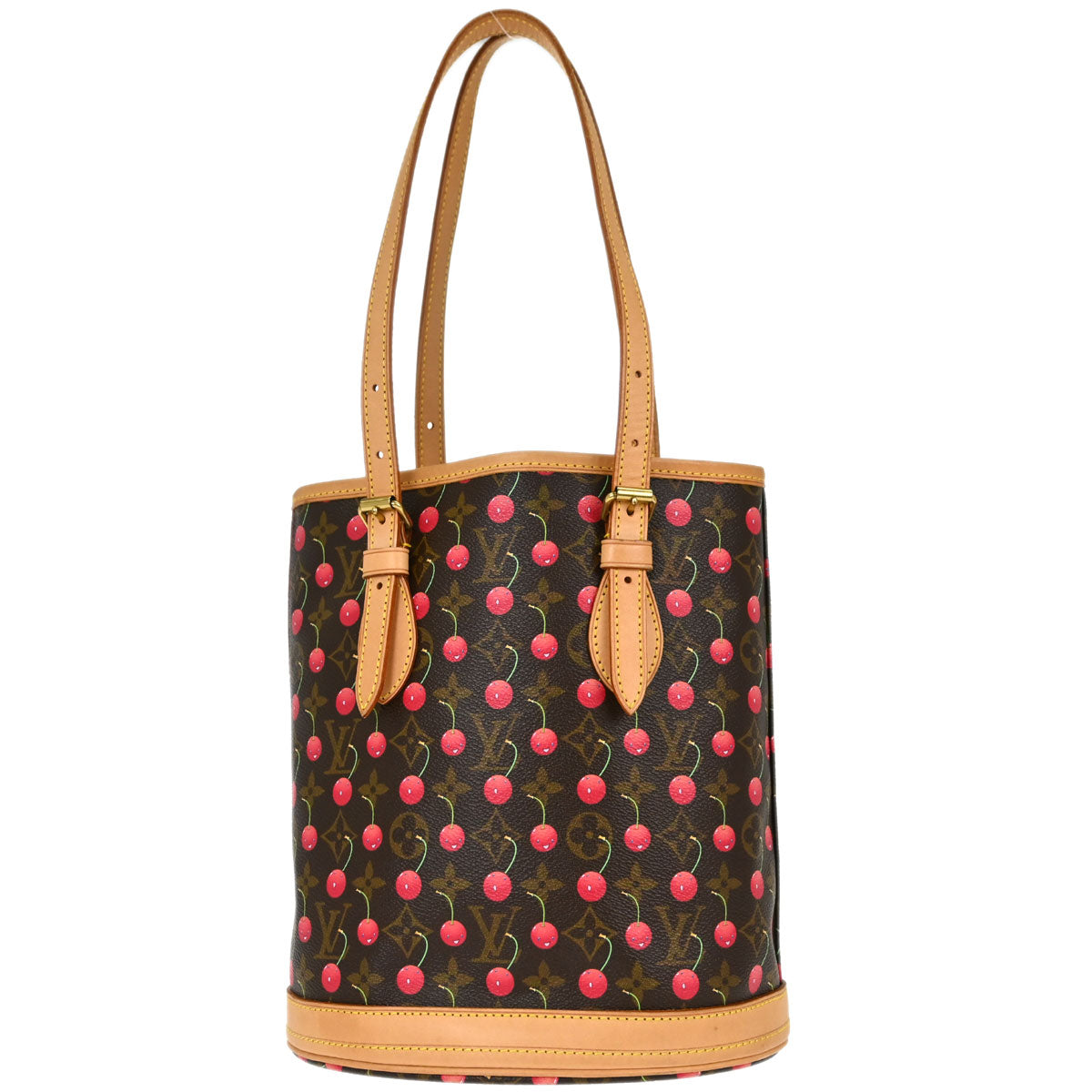Louis Vuitton Monogram Cherry Bucket PM Tote Handbag M95012