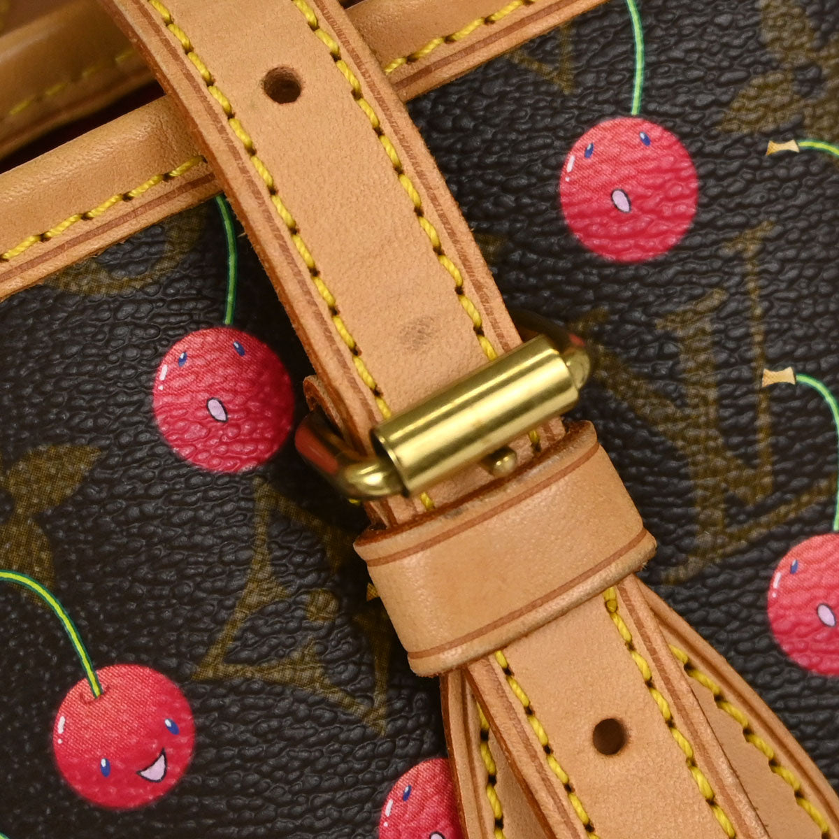 Louis Vuitton Monogram Cherry Bucket PM Tote Handbag M95012