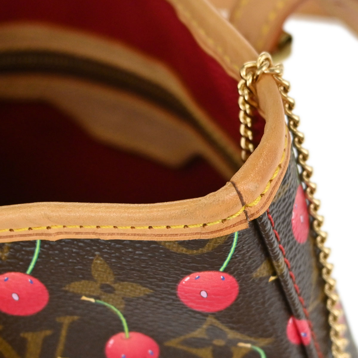 Louis Vuitton Monogram Cherry Bucket PM Tote Handbag M95012