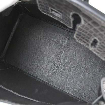 Hermes * Graphite Matt Alligator Birkin 25 Handbag