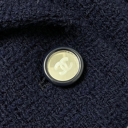 Chanel Setup Suit Jacket Skirt Navy #38
