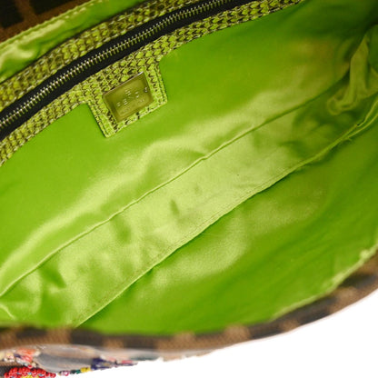 Fendi * Brown Beaded Zucca Baguette Handbag