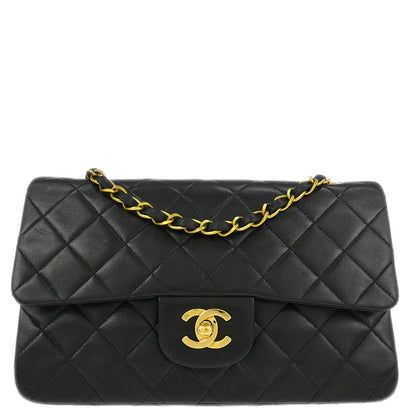 Chanel Black Lambskin Small Classic Double Flap Shoulder Bag