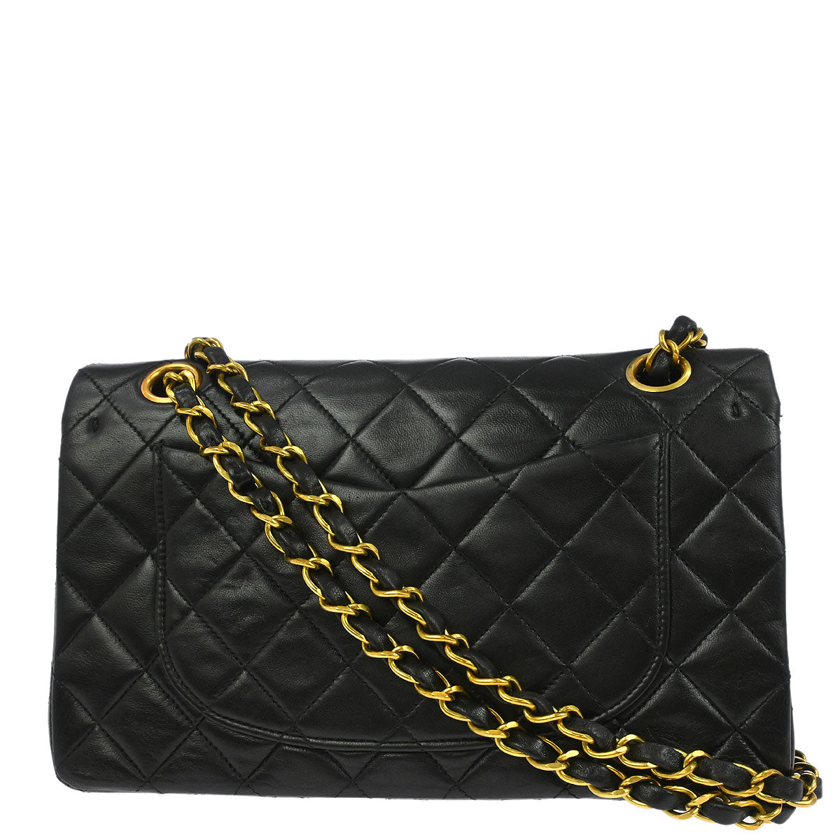 Chanel Black Lambskin Small Classic Double Flap Shoulder Bag