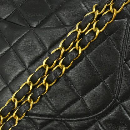 Chanel Black Lambskin Small Classic Double Flap Shoulder Bag