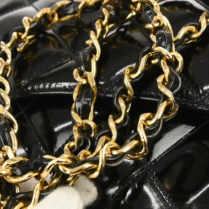 Chanel 1986-1988 Black Patent Leather Shoulder Bag