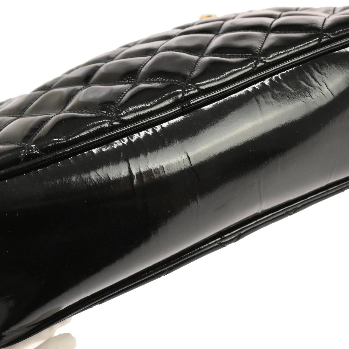 Chanel 1986-1988 Black Patent Leather Shoulder Bag